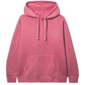 Anti Social Social Club dark pink hoodie